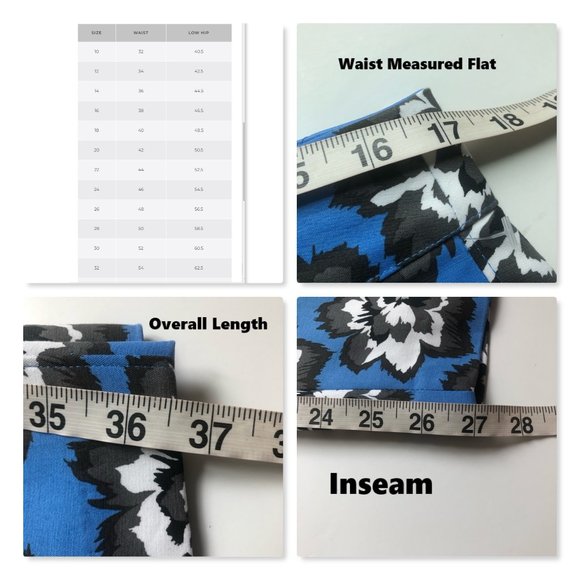 Lane Bryant Lena Modernist Blue Floral Ankle Pant Stretch Cotton Blend Sz 14 NWT - Picture 16 of 16